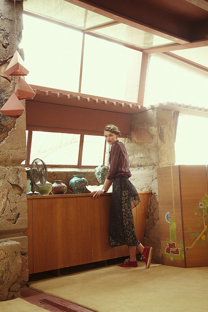 Shooting for Town & Country Magazine at Frank Lloyd Wright Foundation, Arizona.